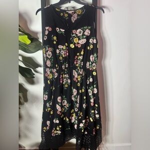 Style & Co Black Top with Floral Design